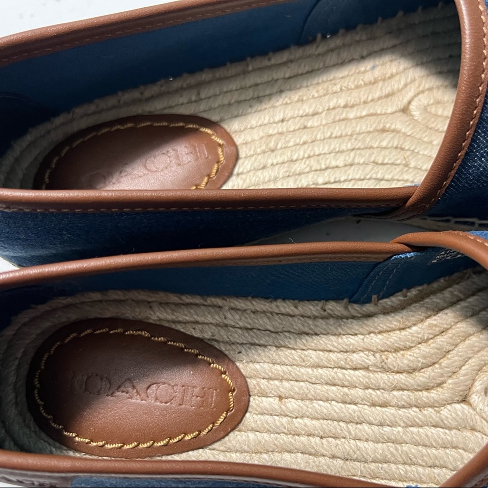 Coach Denim Slip-on Carson ESPADRILLE Size 7B WITH PRAIRIE SOUVENIRS - Picture 11 of 16